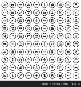 100 industry icons set in simple style for any design vector illustration. 100 industry icons set, simple style