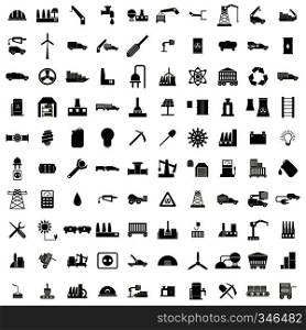 100 Industry icons set isolated on white background. 100 Industry icons set