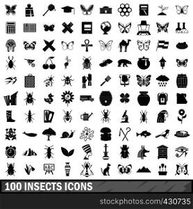 100 insects icons set in simple style for any design vector illustration. 100 insects icons set, simple style