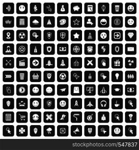 100 interface pictogram icons set in black color isolated vector illustration. 100 interface pictogram icons set black