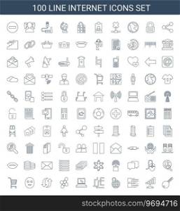 100 internet icons Royalty Free Vector Image
