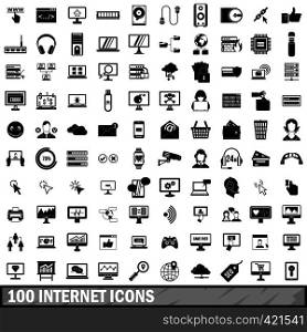 100 internet icons set in simple style for any design vector illustration. 100 internet icons set in simple style