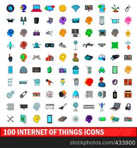 100 internet of things icons set in cartoon style for any design vector illustration. 100 internet of things icons set, cartoon style