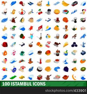 100 istambul icons set in isometric 3d style for any design vector illustration. 100 istambul icons set, isometric 3d style
