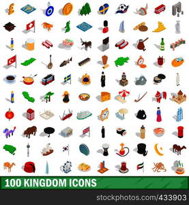 100 kingdom icons set in isometric 3d style for any design vector illustration. 100 kingdom icons set, isometric 3d style