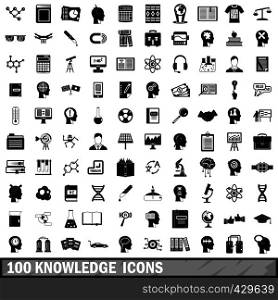 100 knowledge icons set in simple style for any design vector illustration. 100 knowledge icons set, simple style