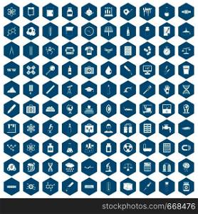 100 laboratory icons set in sapphirine hexagon isolated vector illustration. 100 laboratory icons sapphirine violet