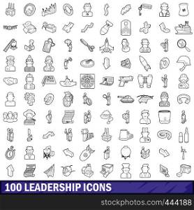 100 leadership icons set in outline style for any design vector illustration. 100 leadership icons set, outline style