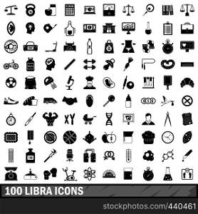 100 libra icons set in simple style for any design vector illustration. 100 libra icons set, simple style