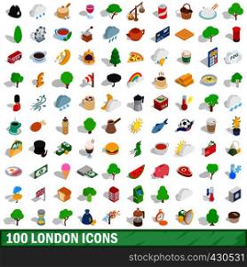 100 london icons set in isometric 3d style for any design vector illustration. 100 london icons set, isometric 3d style