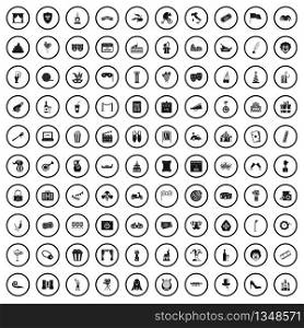 100 mask icons set in simple style for any design vector illustration. 100 mask icons set, simple style