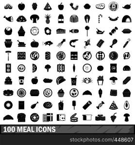 100 meal icons set in simple style for any design vector illustration. 100 meal icons set, simple style