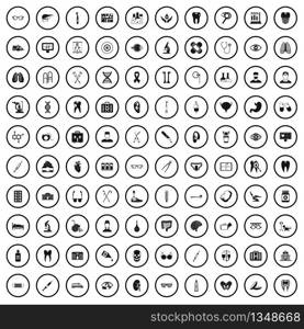 100 medical icons set in simple style for any design vector illustration. 100 medical icons set in simple style