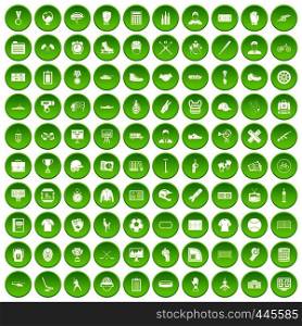 100 mens team icons set green circle isolated on white background vector illustration. 100 mens team icons set green circle