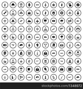 100 military journalist icons set in simple style for any design vector illustration. 100 military journalist icons set, simple style