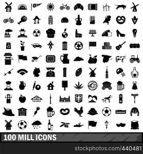 100 mill icons set in simple style for any design vector illustration. 100 mill icons set, simple style