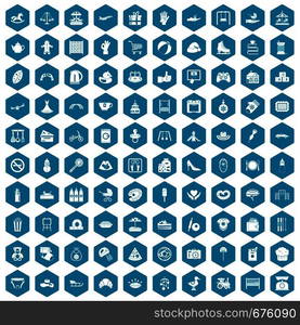 100 mother and child icons set in sapphirine hexagon isolated vector illustration. 100 mother and child icons sapphirine violet