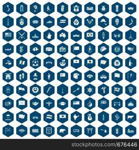 100 national flag icons set in sapphirine hexagon isolated vector illustration. 100 national flag icons sapphirine violet