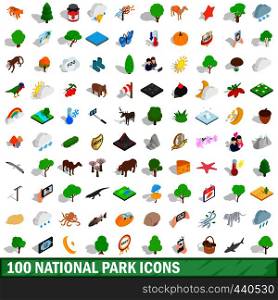 100 national park icons set in isometric 3d style for any design vector illustration. 100 national park icons set, isometric 3d style