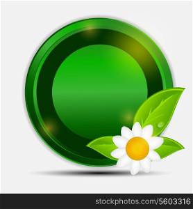 100% natural green label isolated on white.vector illustration