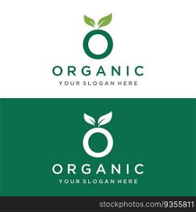 100  natural organic logo with leaf concept.Logo for natural products, ecology, beauty, biology and agriculture.