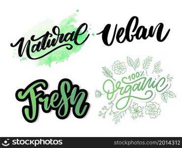 100 Natural Vector Lettering Stamp brush. 100 set Natural Vector Lettering Stamp Illustration slogan calligraphy