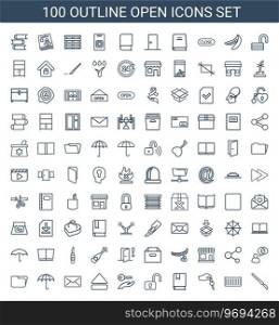 100 open icons Royalty Free Vector Image
