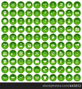100 partnership icons set green circle isolated on white background vector illustration. 100 partnership icons set green circle