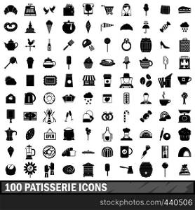 100 patisserie icons set in simple style for any design vector illustration. 100 patisserie icons set, simple style