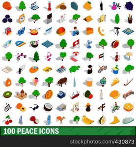 100 peace icons set in isometric 3d style for any design vector illustration. 100 peace icons set, isometric 3d style