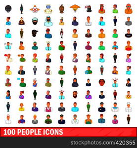 100 people icons set in cartoon style for any design vector illustration. 100 people icons set, cartoon style