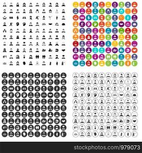 100 people icons set vector in 4 variant for any web design isolated on white. 100 people icons set vector variant