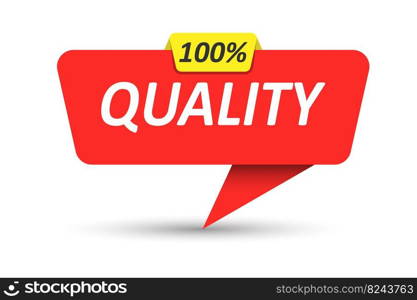 100 per¢quality. Vector ban≠r, po∫er, sticker, label or speech bubb≤. Template for websites, applications and creative ideas. Vector design