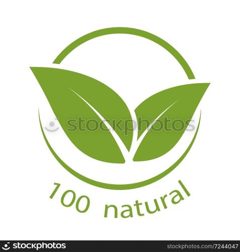 100 percent natural label,Vector illustration