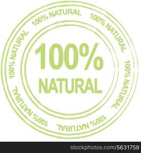 100 percent natural, vector label. EPS 10.