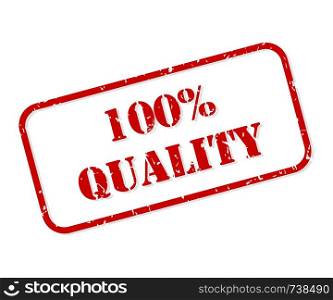 100 percent quality red rubber stamp vector isolated