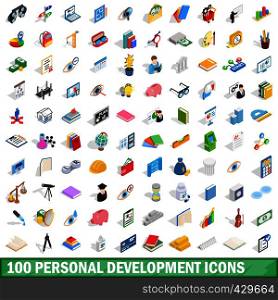 100 personal development icons set in isometric 3d style for any design vector illustration. 100 personal development icons set