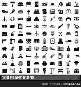 100 plant icons set in simple style for any design vector illustration. 100 plant icons set, simple style
