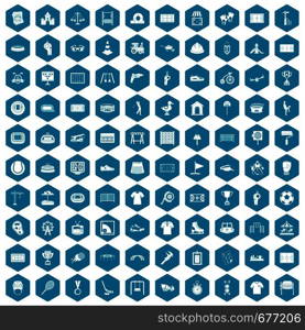 100 playground icons set in sapphirine hexagon isolated vector illustration. 100 playground icons sapphirine violet