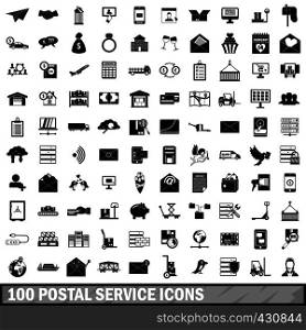100 postal service icons set in simple style for any design vector illustration. 100 postal service icons set, simple style