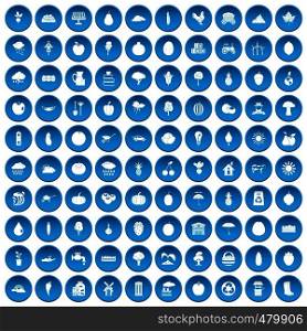 100 productiveness icons set in blue circle isolated on white vector illustration. 100 productiveness icons set blue