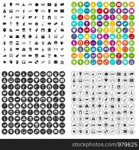 100 recreational activities icons set vector in 4 variant for any web design isolated on white. 100 recreational activities icons set vector variant