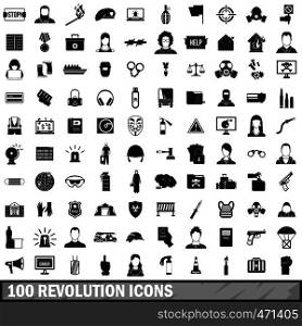 100 revolution icons set in simple style for any design vector illustration. 100 revolution icons set, simple style