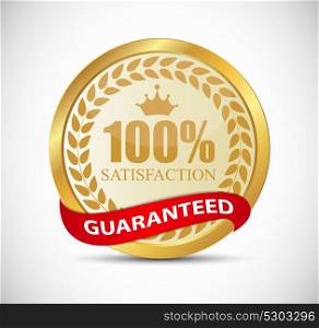 100 % Satisfaction Golden Label Vector Illustration eps10. 100 % Satisfaction Golden Label Vector Illustration