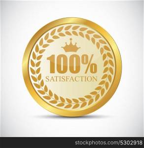 100 % Satisfaction Golden Label Vector Illustration eps10. Satisfaction 100 % Golden Label Vector Illustration