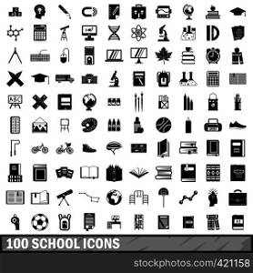 100 school icons set in simple style for any design vector illustration. 100 school icons set in simple style