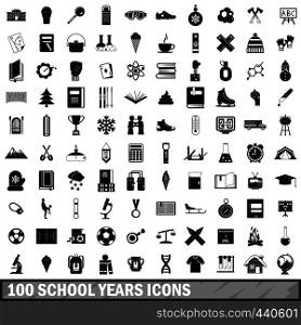 100 school years icons set in simple style for any design vector illustration. 100 school years icons set, simple style