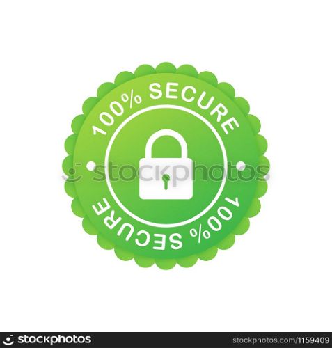 100 Secure grunge vector icon. Badge or button for commerce website. Vector stock illustration. 100 Secure grunge vector icon. Badge or button for commerce website. Vector stock illustration.