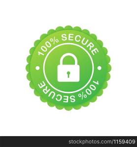 100 Secure grunge vector icon. Badge or button for commerce website. Vector stock illustration. 100 Secure grunge vector icon. Badge or button for commerce website. Vector stock illustration.