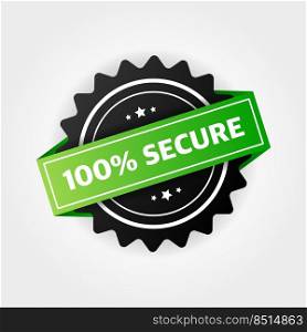 100 Secure grunge vector st&. Badge or button for commerce website.. 100  Secure grunge vector st&. Badge or button for commerce website